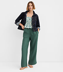 Petite Sawyer Pull On Pants in Linen Blend carousel Product Image 1