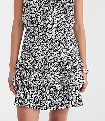 Floral Shirred Ruffle Mini Skirt carousel Product Image 2