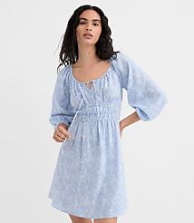 Bouquet Linen Cotton Smocked Mini Dress carousel Product Image 3