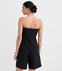 Ruched Linen Blend Strapless Top carousel Product Image 3
