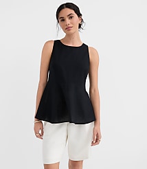 Petite Linen Cotton Peplum Top carousel Product Image 1