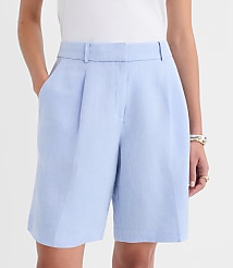Petite Bermuda Shorts in Chambray Linen Blend carousel Product Image 2