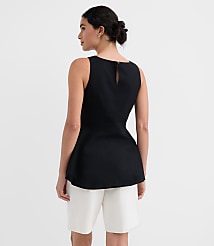 Linen Cotton Peplum Top carousel Product Image 2
