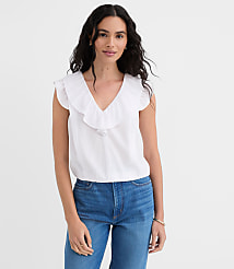 Ruffle V-Neck Top carousel Product Image 3