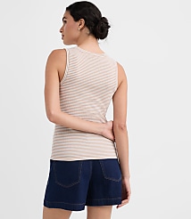 Stripe Perfect Ribbed Scoop Neck Tank Top carousel Product Image 3