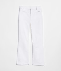Rivete Petite Curvy Welt Pocket High Rise Kick Crop Jeans in White carousel Product Image 3