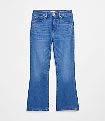 Rivete Mid Rise Kick Crop Jeans in Dark Wash carousel Product Image 4