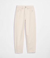 Rivete Tall Seamed High Rise Barrel Jeans in Ivory carousel Product Image 5
