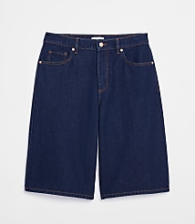 Rivete Tall Curvy High Rise Denim Bermuda Shorts in Dark Rinse carousel Product Image 3