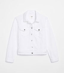 Denim Trucker Jacket in White carousel Product Image 5