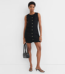 Linen Blend Button Mini Pocket Dress carousel Product Image 1