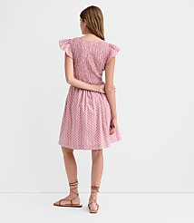 Floral Smocked Flutter Mini Pocket Dress carousel Product Image 3