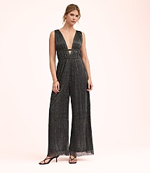 Lately Metallic Pleated Strappy Back Jumpsuit carousel Product Image 1