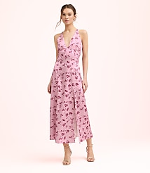 Lately Floral Satin V-Neck Gown carousel Product Image 1