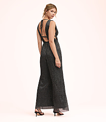 Lately Metallic Pleated Strappy Back Jumpsuit carousel Product Image 2