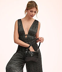 Lately Metallic Pleated Strappy Back Jumpsuit carousel Product Image 3
