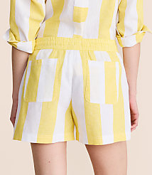 Petite Lou & Grey Striped Linen Cotton Shorts carousel Product Image 3