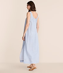 Petite Lou & Grey Crosshatch Linen Cotton Scoop Neck Maxi Pocket Dress carousel Product Image 3