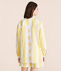 Lou & Grey Striped Linen Cotton Back Slit Tunic Shirt carousel Product Image 3