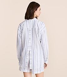 Lou & Grey Striped Linen Cotton Back Slit Tunic Shirt carousel Product Image 4