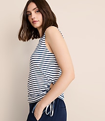 Lou & Grey Striped Essential Modal Side Tie Tank Top carousel Product Image 1