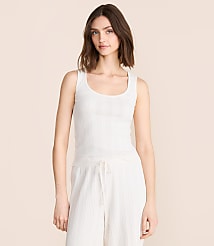 Lou & Grey Pointelle Striped Pajama Tank Top carousel Product Image 1