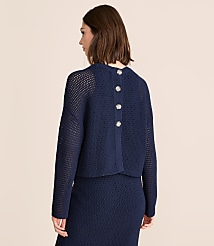 Lou & Grey Reversible Mesh Sweater carousel Product Image 3