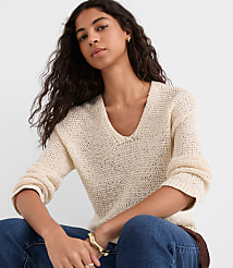 Open Stitch V-Neck Sweater carousel Product Image 2