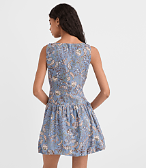 Paisley Linen Cotton Bubble Mini Dress carousel Product Image 2