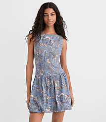 Paisley Linen Cotton Bubble Mini Dress carousel Product Image 3