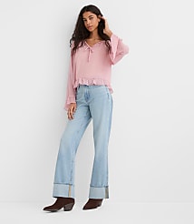 Ruffle Tie Neck Blouse carousel Product Image 3