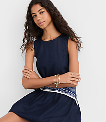 Denim Bubble Mini Dress in Dark Wash carousel Product Image 2