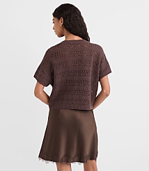 Pointelle Relaxed Sweater Tee carousel Product Image 3