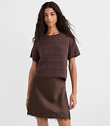 Pointelle Relaxed Sweater Tee carousel Product Image 2