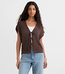 Pointelle Bow Wedge Sweater carousel Product Image 1