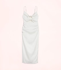Lately Satin Knotted Cutout Midi Dress carousel Product Image 4