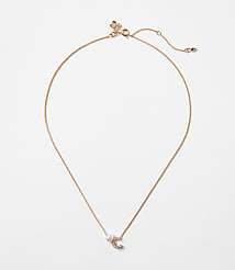 Pearlized Pave Initial Necklace carousel Product Image 1