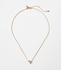 Pearlized Pave Initial Necklace carousel Product Image 1