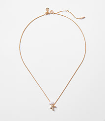Pearlized Pave Initial Necklace carousel Product Image 1