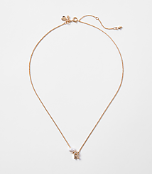 Pearlized Pave Initial Necklace carousel Product Image 1