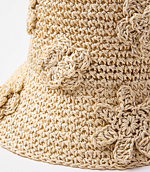 Floral Raffia Bucket Hat carousel Product Image 2