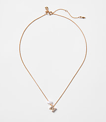 Pearlized Pave Initial Necklace carousel Product Image 1