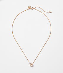 Pearlized Pave Initial Necklace carousel Product Image 1