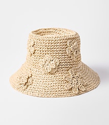 Floral Raffia Bucket Hat carousel Product Image 1