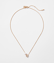 Pearlized Pave Initial Necklace carousel Product Image 1