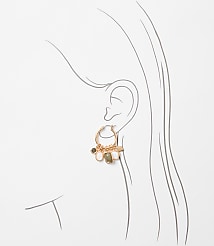 Marbleized Mother Of Pearl Charm Hoop Earrings carousel Product Image 2