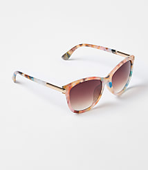 Multicolored Tortoiseshell Print Cateye Sunglasses carousel Product Image 1