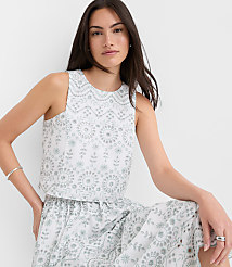 Petite Eyelet Poplin Shell carousel Product Image 1