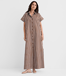 Tall Striped Poplin Maxi Pocket Shirtdress carousel Product Image 2