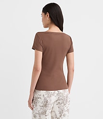 Perfect Ribbed Envelope Neck Tee carousel Product Image 2